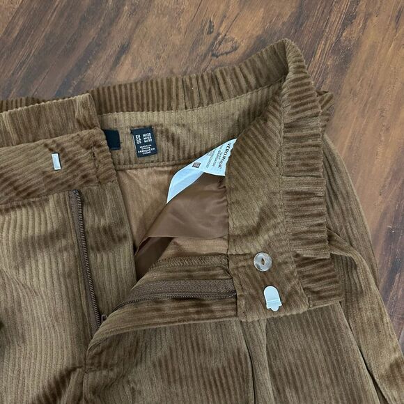 NWT VERO MODA Londyn Paperbag Corduroy Culottes Belted in Camel Tan Preppy - Picture 7 of 16